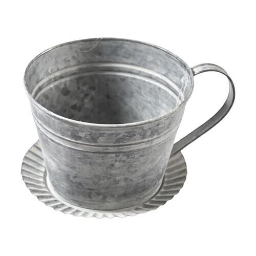 Tasse en zinc Tasse à plante avec soucoupe 