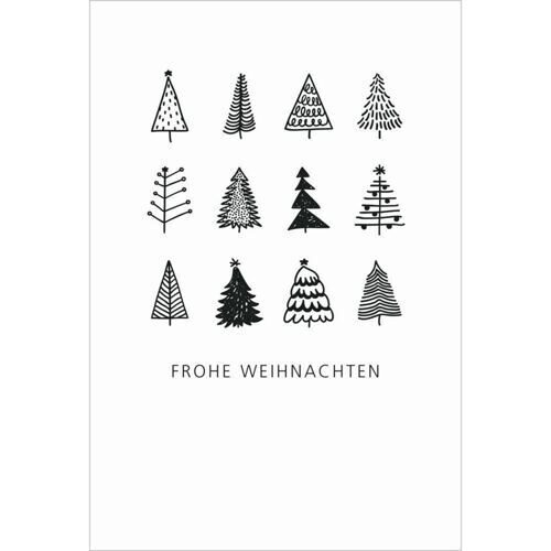 Weihnachtskarte Tannenbäume (6 Stück)