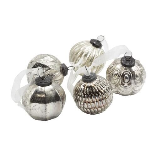 Glass ball fluted pattern (9 pieces)