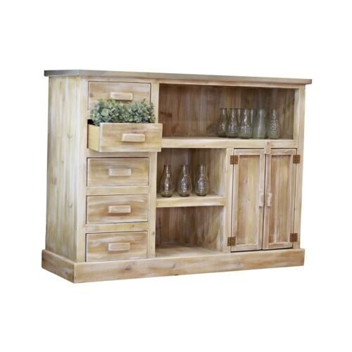 Holz Sideboard Sweet honey/Zinkplatte 