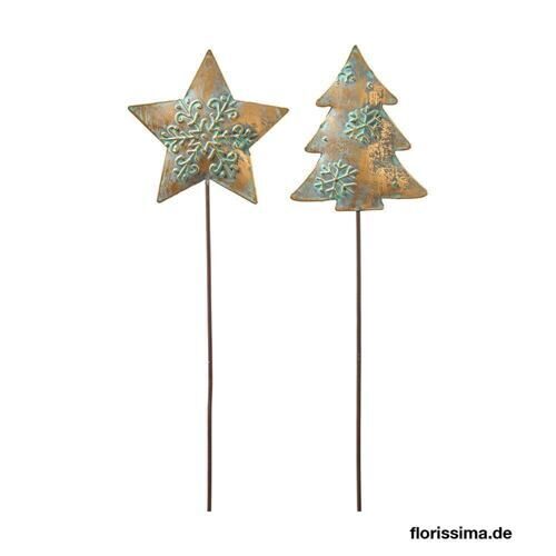 Metall Sortiment Tannenbaum/Stern (4 Stück)