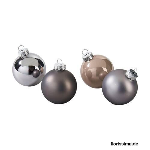 Boule de Noël gris argenté Mix (49 pièces)