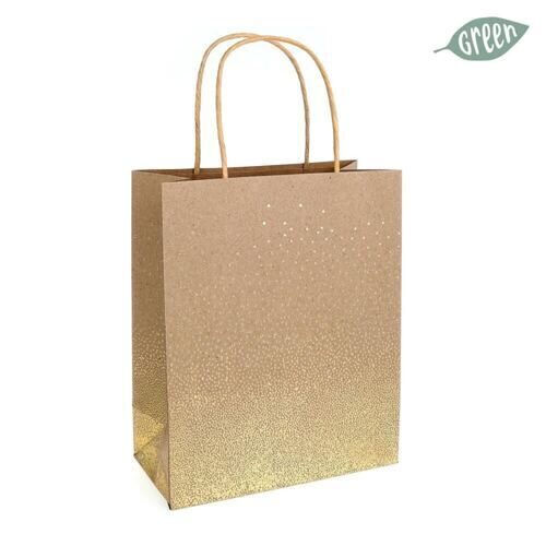 Papier Tasche Goldpunkte/Forest (5 Stück)