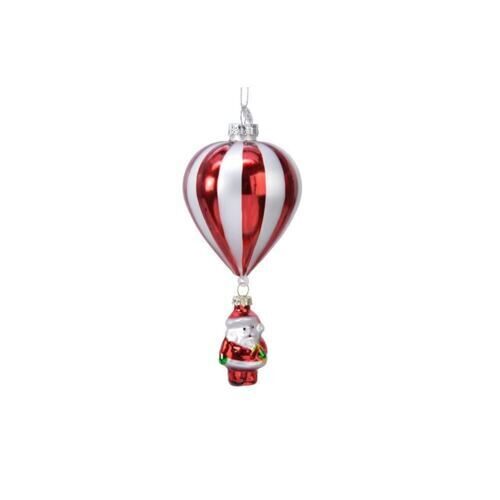 Glas Baumhänger Santa mit Ballon 