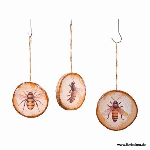 Rondelle de bois Abeilles (6 pièces)