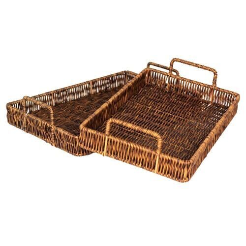 Plateau en plastique Rattan 