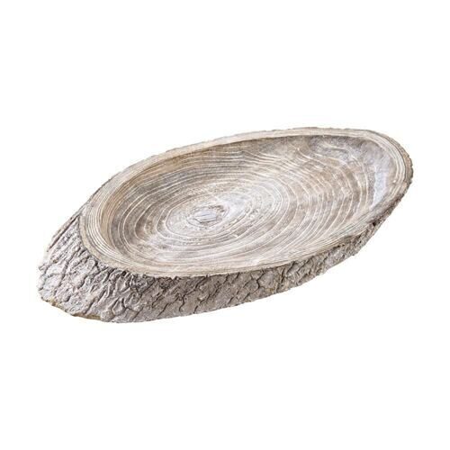 Assiette en bois Grey/oval 