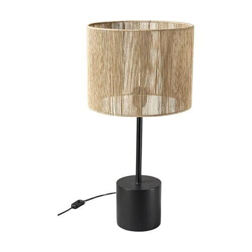 Lampe de table en bois Abat-jour en jute/Mangue 