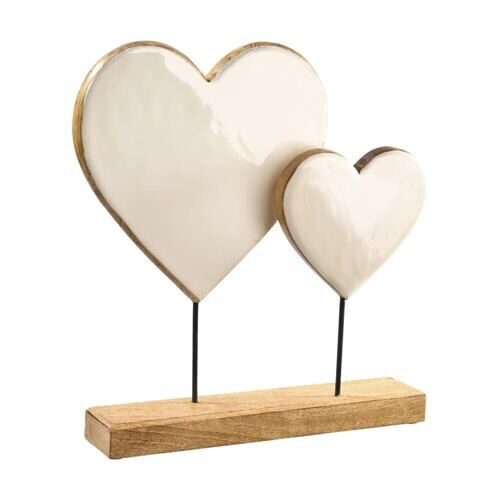 Holz Herz Two Hearts 