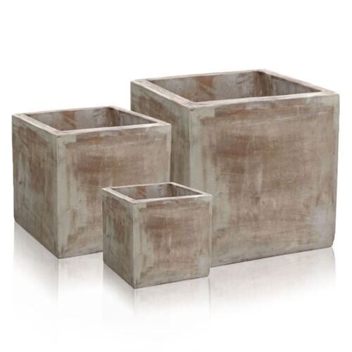 Cache-pot en terre cuite Cubo/Antique 