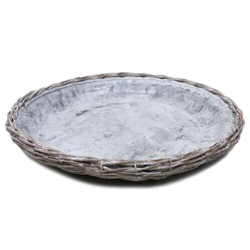 Assiette en osier Insert en zinc 