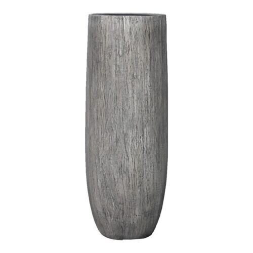 Polystone Vase Grey/Wood 