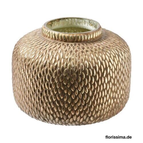 Glas Vase Kupfer-Mosaik 