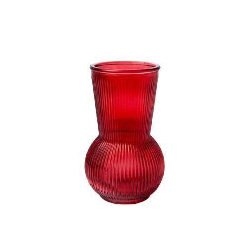 Glas Vase S/Trumpet/Stripes 