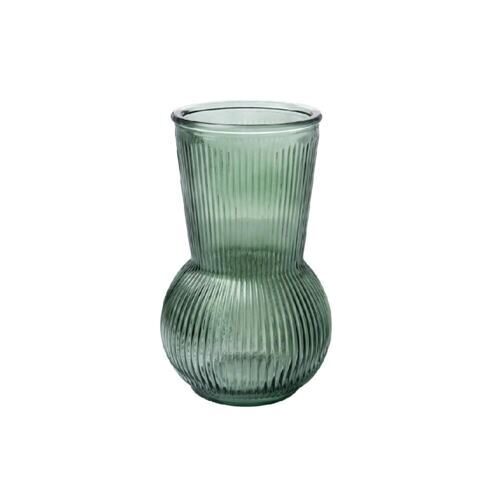 Glas Vase S/Trumpet/Stripes 