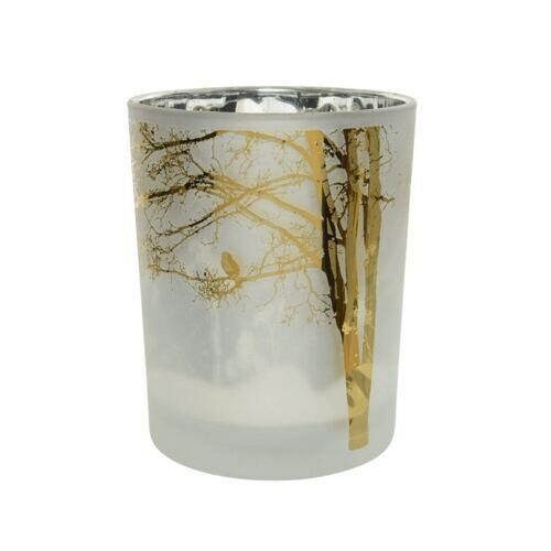 Glas Windlicht Goldbaum 