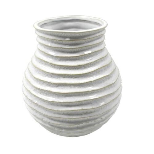 Keramik Vase Snow/Rille 